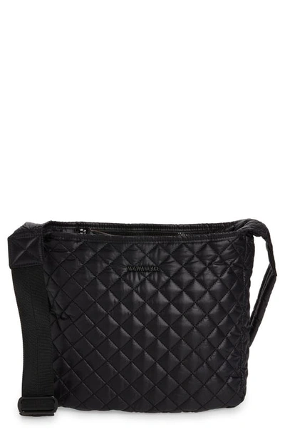 Shop Mz Wallace Parker Quilted Nylon Crossbody Bag In Black/black
