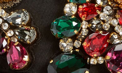 Shop Dolce & Gabbana Crystal Embellished Twill Baseball Cap In Ricamati