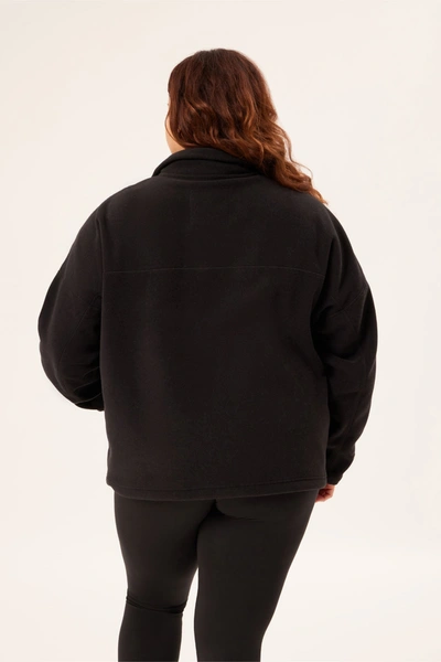 Shop Girlfriend Collective Black Micro Fleece Full Zip Jacket