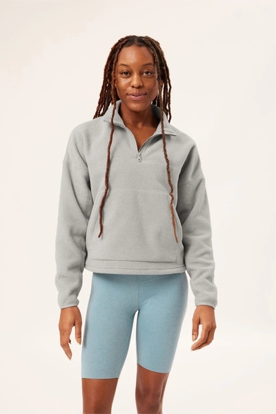 Shop Girlfriend Collective Heather Micro Fleece Half Zip Jacket