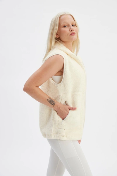Shop Girlfriend Collective White Recycled Fleece Vest