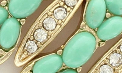 Olivia Welles Gold Plated Beaded Stretch Bracelet In Gold / Green
