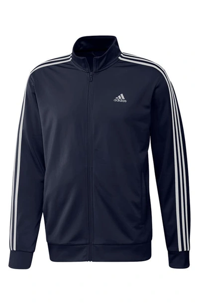 Shop Adidas Originals Essentials Warm-up 3-stripes Track Jacket In Legend Ink/white
