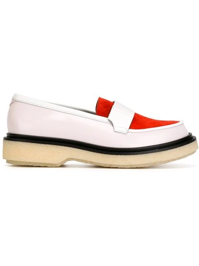Adieu Tricoloured Loafers In Red