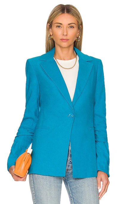 Shop Alice And Olivia Pailey Fitted Blazer In Blue