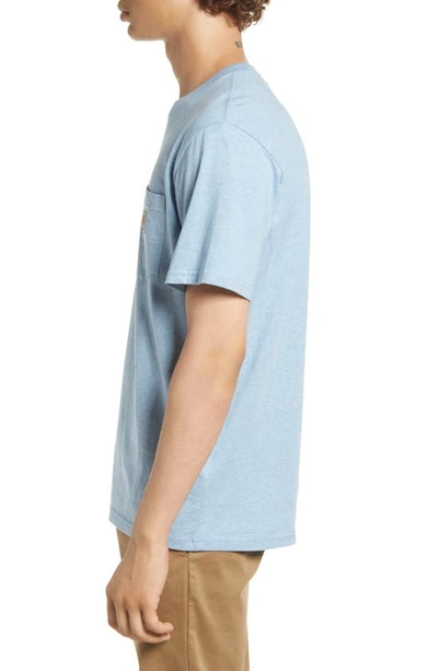 Shop Carhartt Logo Pocket T-shirt In Frosted Blue Heather