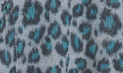 Shop R13 Distressed Leopard Oversize Cotton Sweater In Blue Leopard