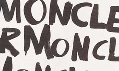 Shop Moncler Logo Tee In White/ Black
