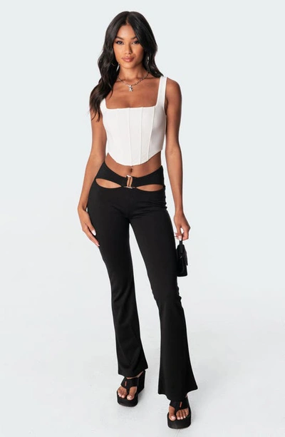 Edikted Isla Corset Crop Top In White