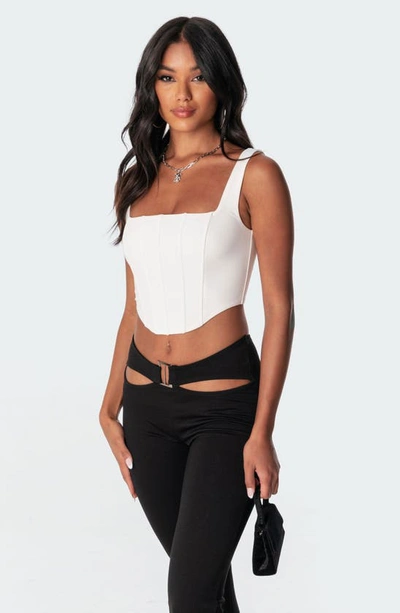 Edikted Isla Corset Crop Top In White