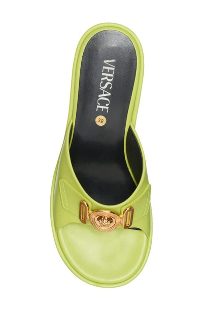 Shop Versace Medusa Biggie Platform Slide Sandal In Citron  Gold