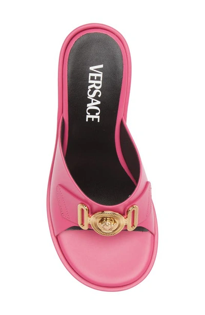 Shop Versace Medusa Biggie Platform Slide Sandal In Cerise  Gold
