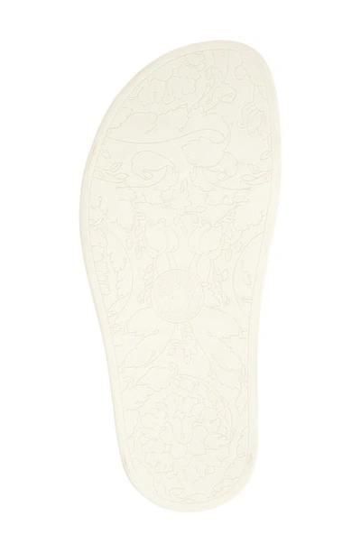 Shop Versace Medusa Slide Sandal In White- Light Gold