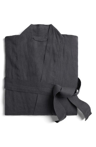 Shop Parachute Gender Inclusive Linen Robe In Coal