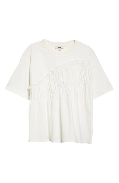 Shop Jason Wu Asymmetric Ruffle Cotton T-shirt In White