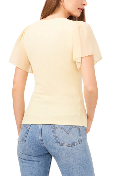 Shop 1.state Flutter Sleeve Rib Knit T-shirt In Sunlight
