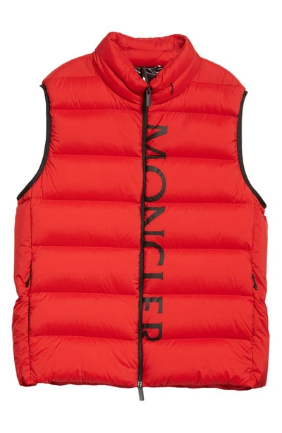 Shop Moncler Amak Down Puffer Vest In Red