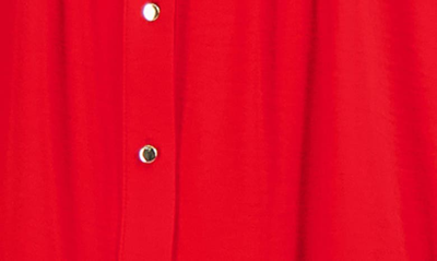 Shop Julia Jordan Flutter Sleeve Button Front Shift Dress In Red