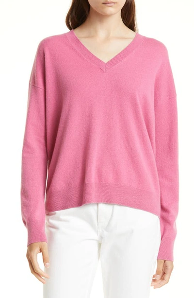 Shop Nordstrom Signature Cashmere V-neck Sweater In Pink