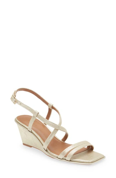 Shop Caslon Paola Wedge Sandal In Platino Metallic