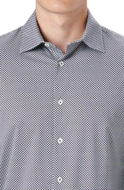 Shop Bugatchi Ooohcotton® Diamond Print Button-up Shirt In Black