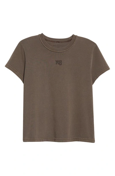 Shop Alexander Wang T Shrunken Cotton Logo Tee In Washed Cola