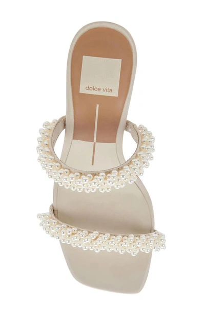 Shop Dolce Vita Noel Imitation Pearl Sandal In Vanilla Pearls
