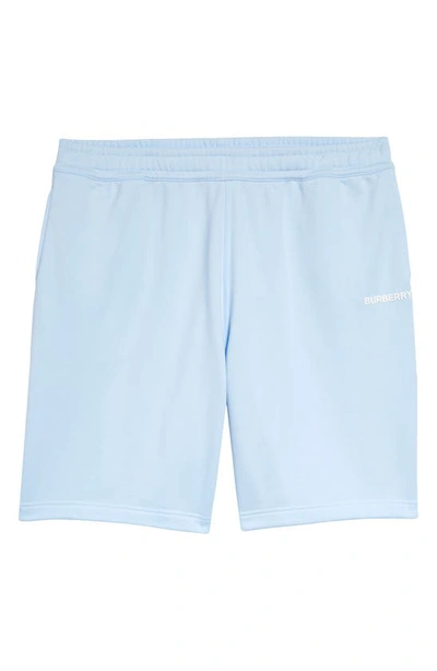 Shop Burberry Raphael Cotton Shorts In Pale Blue