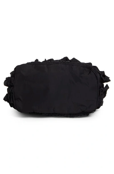 Shop Molly Goddard Kazuko Ruffle Taffeta Bucket Bag In Black