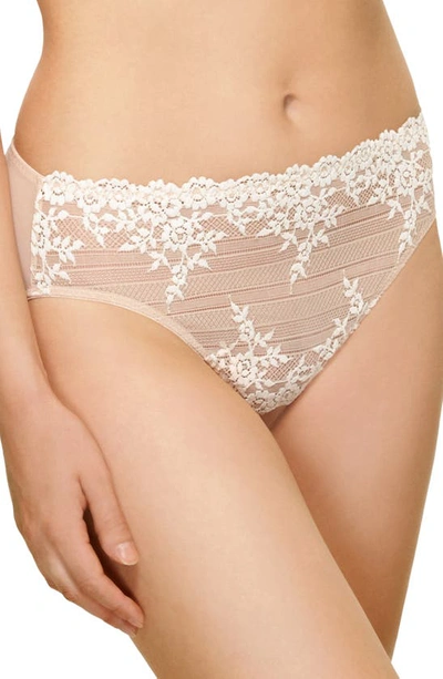 Shop Wacoal High Cut Briefs In Naturally Nude/ Ivory