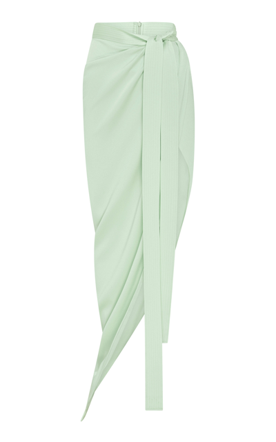 Alex Perry Women's Kelton Draped Satin Crepe Skirt In Green,white