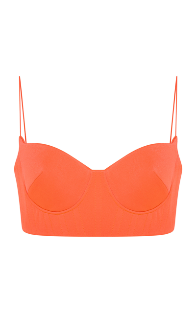 Alex Perry Women's Hart Satin Bustier Top In Orange,purple