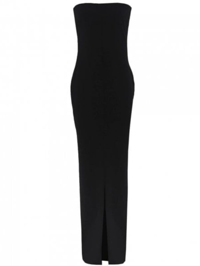 Shop Solace London Black Bysha Strapless Maxi Dress In Nero