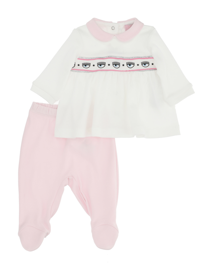 Shop Chiara Ferragni Maxi Logomania Two-piece Cotton Set In Pink