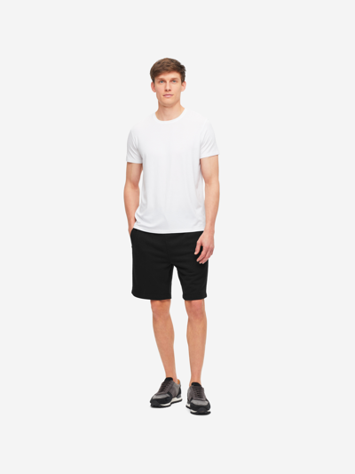 Shop Derek Rose Men's Sweat Shorts Quinn Cotton Modal Black