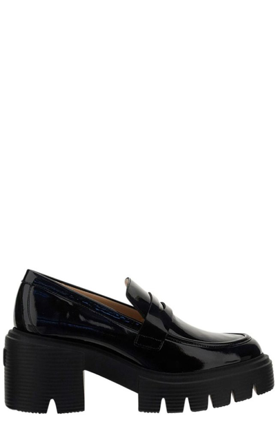 Shop Stuart Weitzman Soho Heeled Loafers In Black
