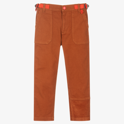 Shop Marc Jacobs Boys Brown Cotton Trousers