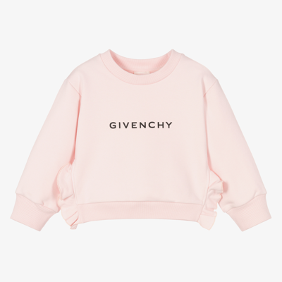 Shop Givenchy Girls Pink Cotton Sweatshirt