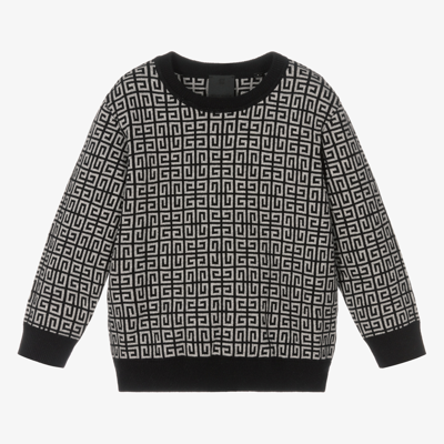Shop Givenchy Boys Black 4g Knit Sweater