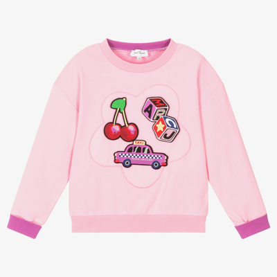 Shop Marc Jacobs Girls Pink Velcro Badges Sweatshirt