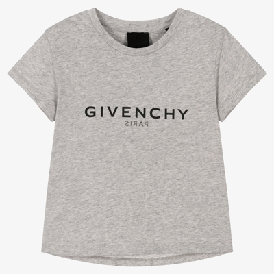 Shop Givenchy Girls Grey Logo T-shirt