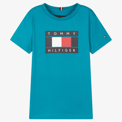 Shop Tommy Hilfiger Boys Teen Turquoise Blue T-shirt