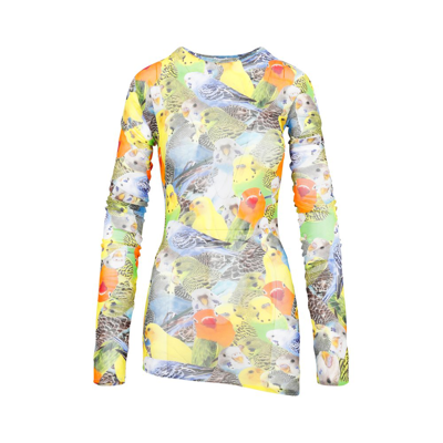 Shop Loewe Allover Parrot Print Long Sleeved Top In Multi