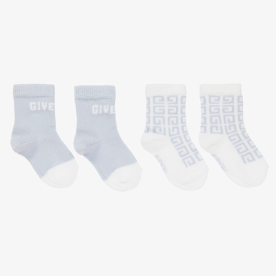 Shop Givenchy Blue 4g Logo Socks (2 Pack)