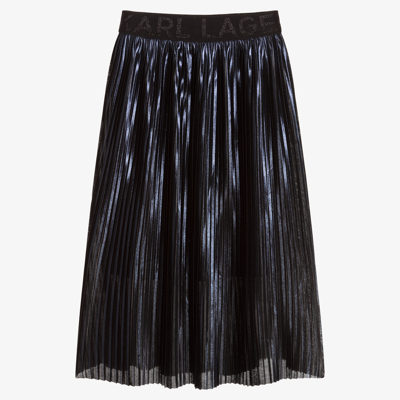 Shop Karl Lagerfeld Teen Girls Blue Pleated Skirt