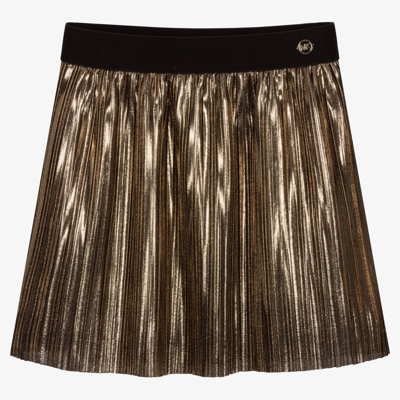 Shop Michael Kors Teen Girls Gold Pleated Skirt