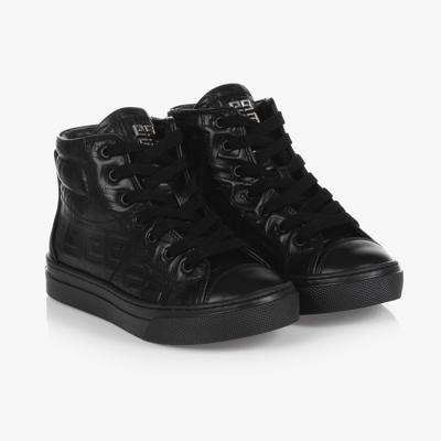Shop Givenchy Black Leather 4g Trainers