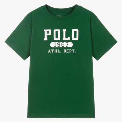 Shop Polo Ralph Lauren Teen Boys Green Logo T-shirt