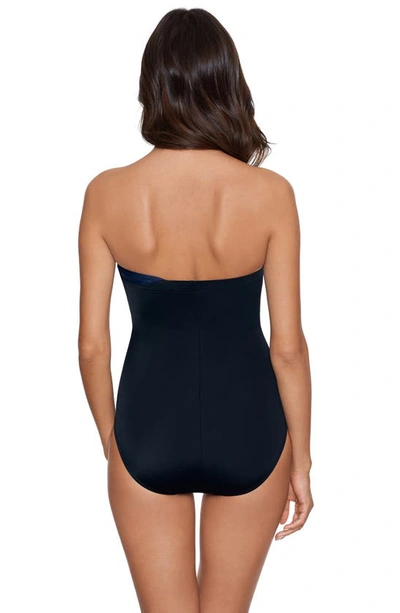 Shop Magicsuit Goddess Colorblock One-shoulder Convertible One-piece Swimsuit In Navy Blue