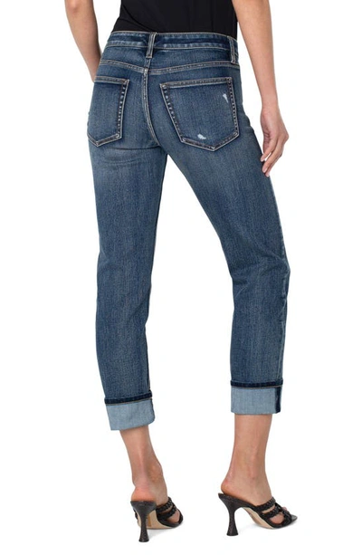 Shop Liverpool Marley Cuffed Girlfriend Jeans In Blue Mesa